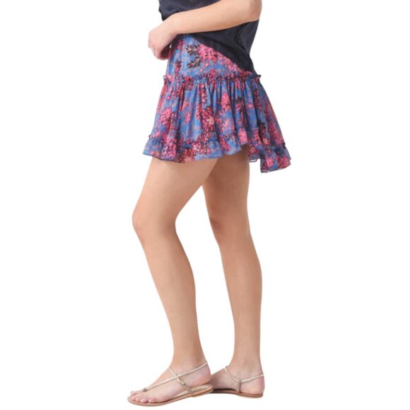 MISA Los Angeles Matching Marion Skirt and Halter Top Set - Blue & Pink Floral - Picture 4 of 12